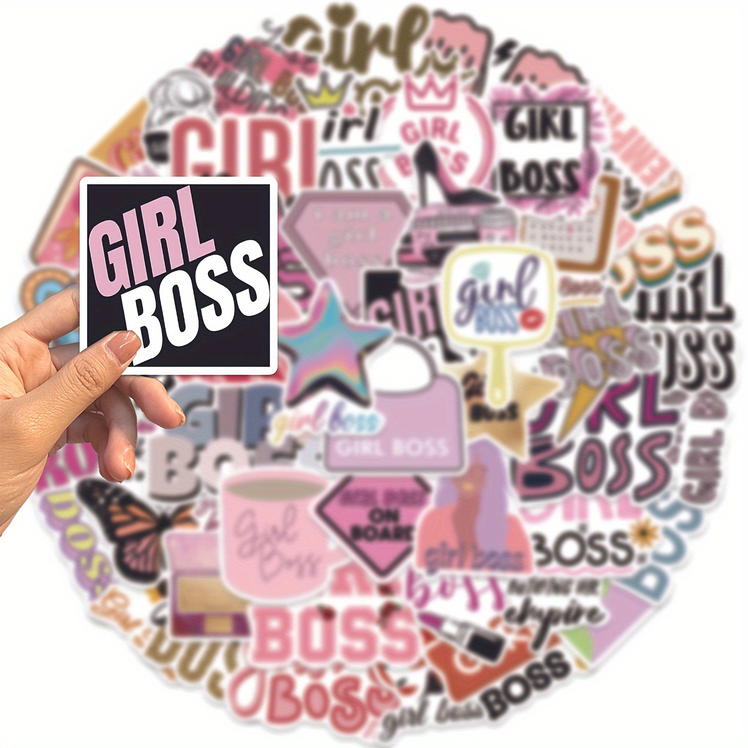 50 個 GIRL BOSS ステッカー ビニール防水ステッカー スクラップブック