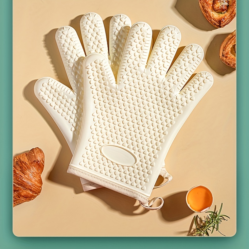Two-finger Silicone Oven Mitt, Thickened Anti-scalding Heat