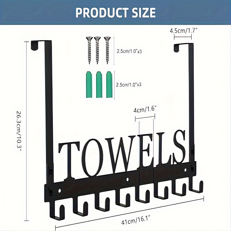 Hooks Over The Door Towel Hooks Bathroom Towel Rack Heavy Duty Organizer  Rack Clothes Coat Hat Towel Hanger Bathroom Accessories