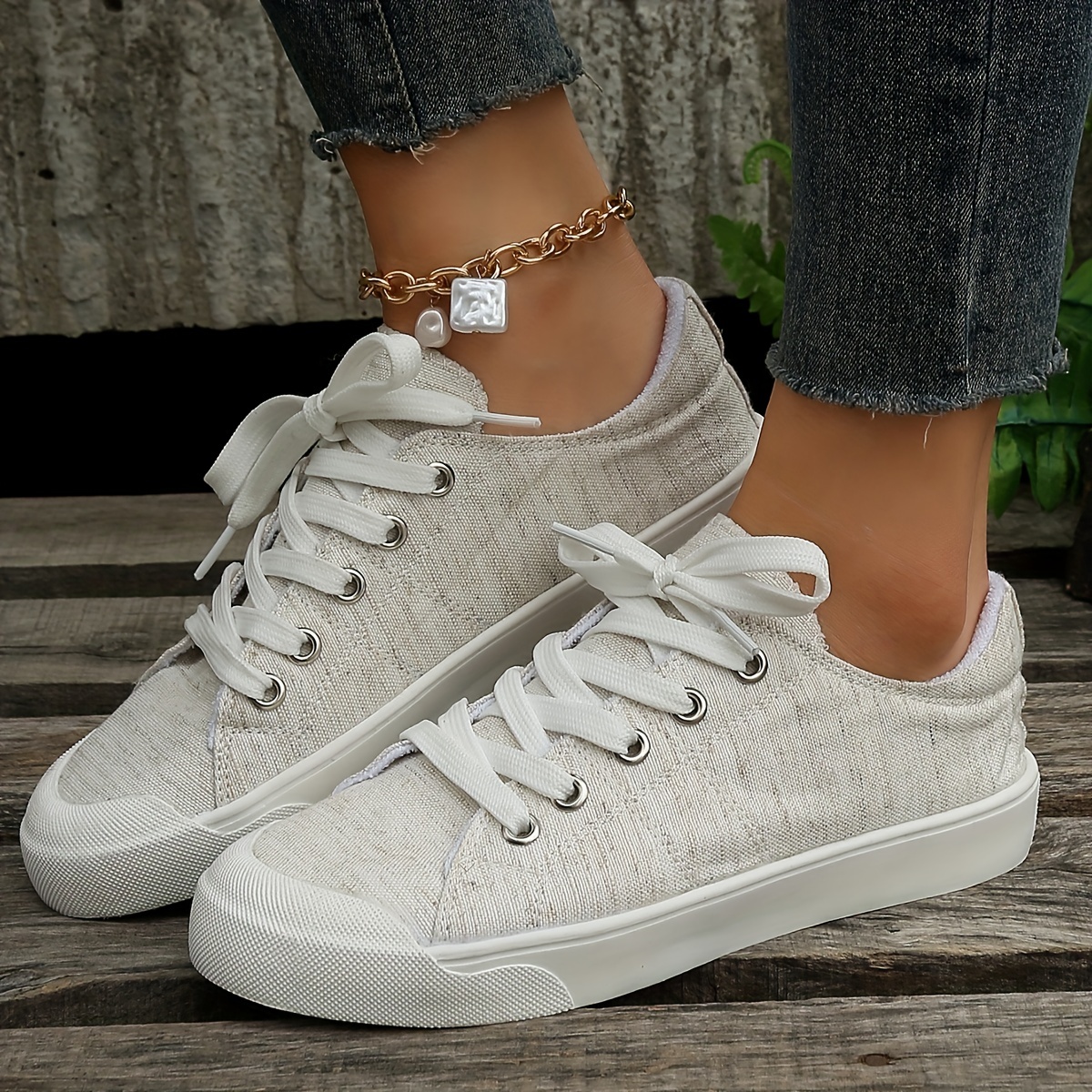 Sporty Canvas Shoes For Women, Lace-up Front Sneakers SHEIN, 40% OFF