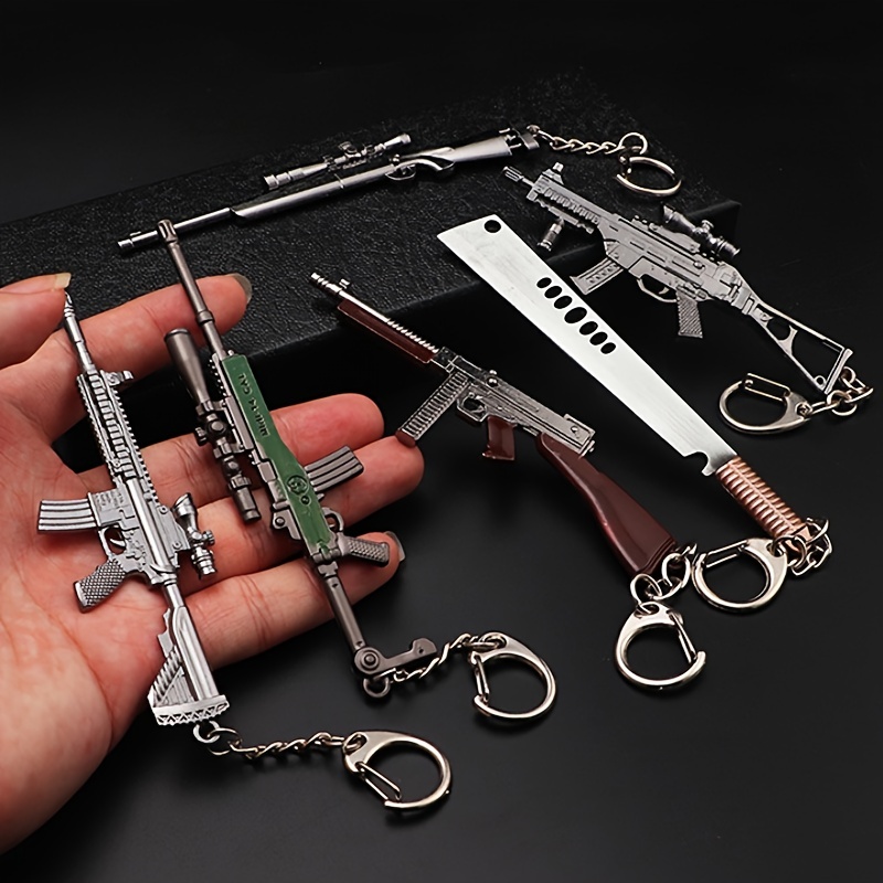 Toy Gun Keychain Alloy Toy Pendant Car Key Chain Car Key - Temu