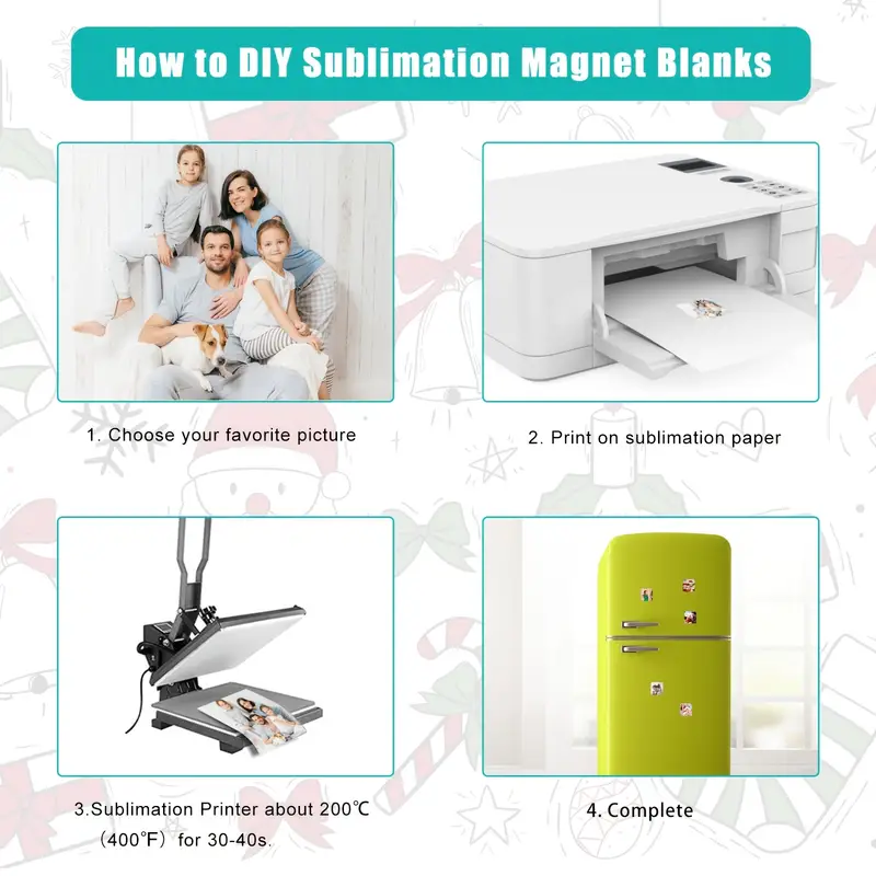 10pcs Sublimation Magnet Blanks, Sublimation Blank Refrigerator Magnets,  Fridge Magnet For Kitchen Office Decorative, 2.17x2.17 Inch (Square)