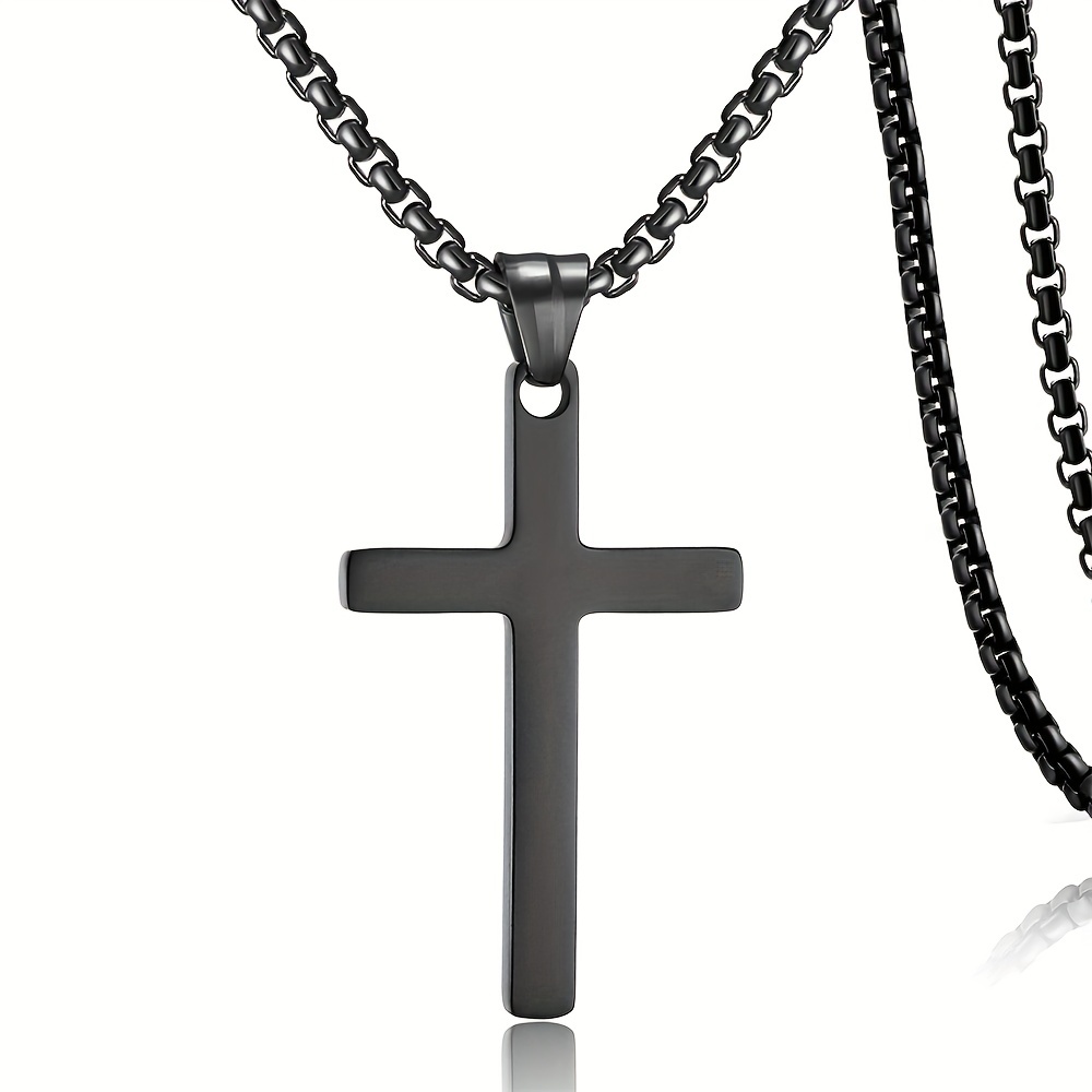 Small cross hot sale necklace mens