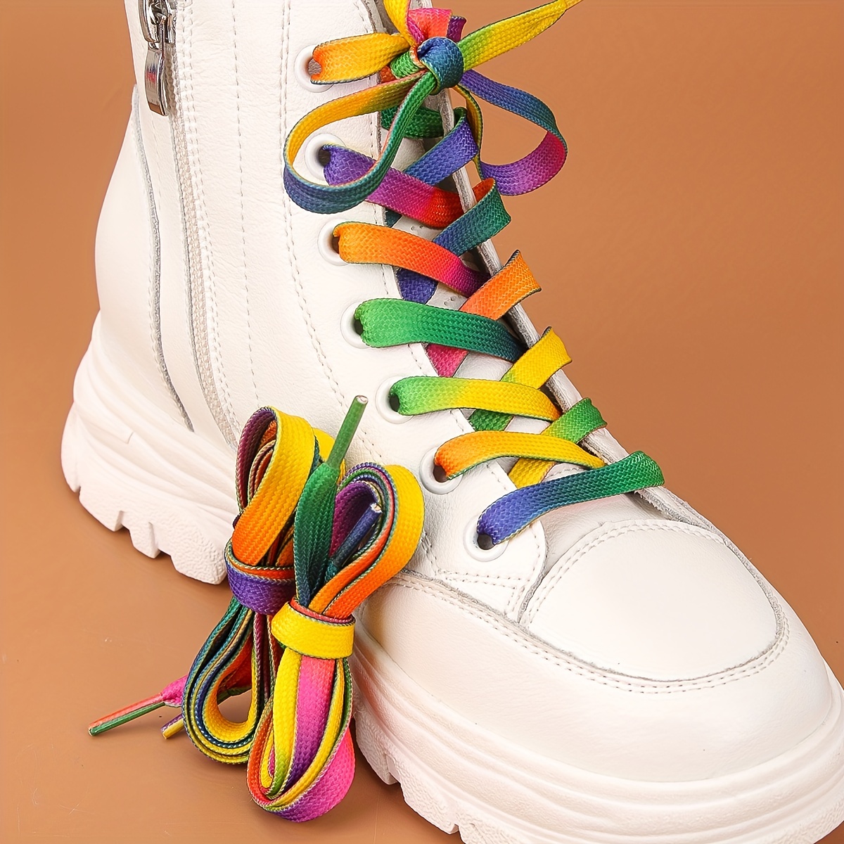 Multicolor Twist Rope Shoe Laces For High Top Sneakers - Temu