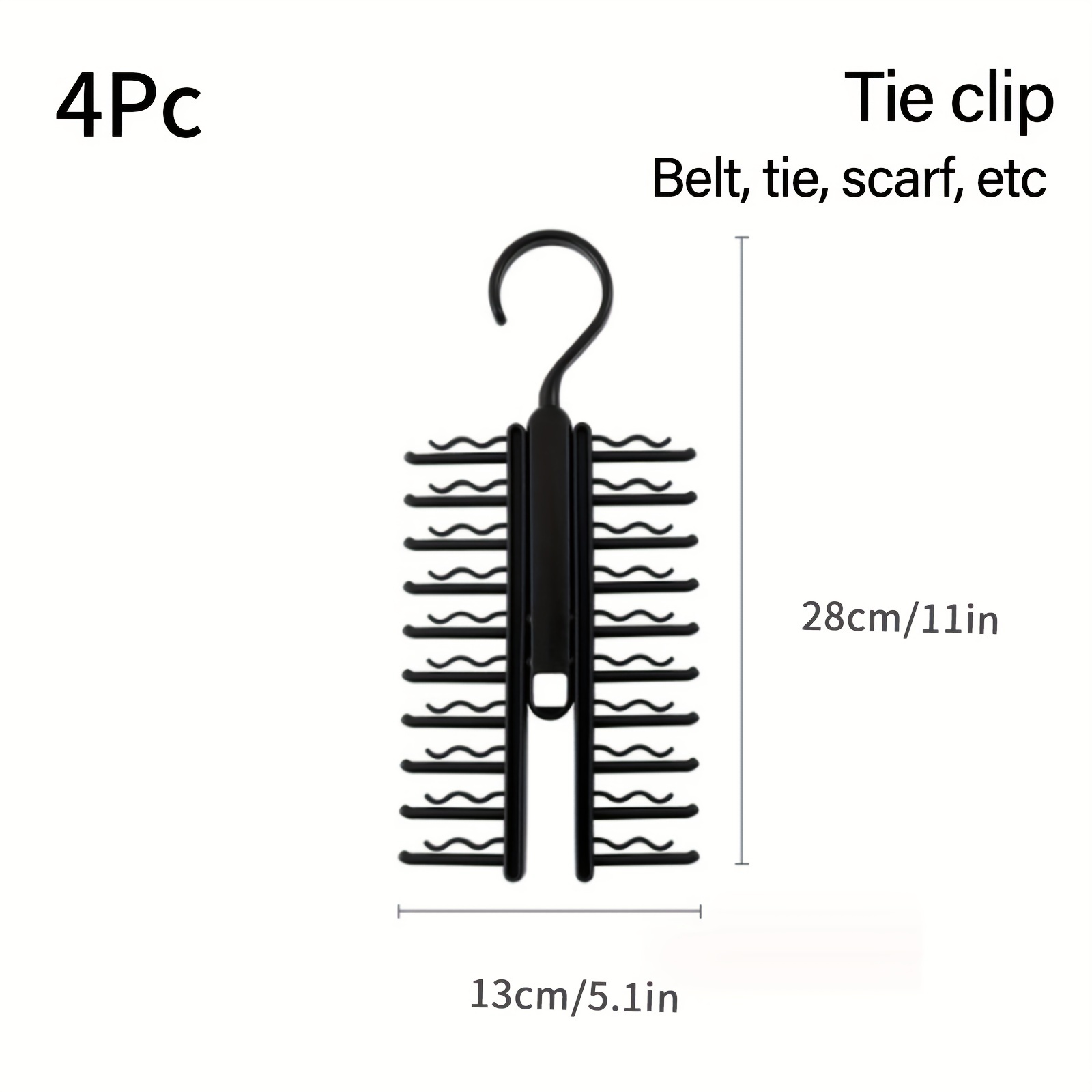 Organizador de ganchos para cinturón, organizador mejorado de corbata y  cinturón, 20 ganchos de madera para almacenamiento, rotación de 360°