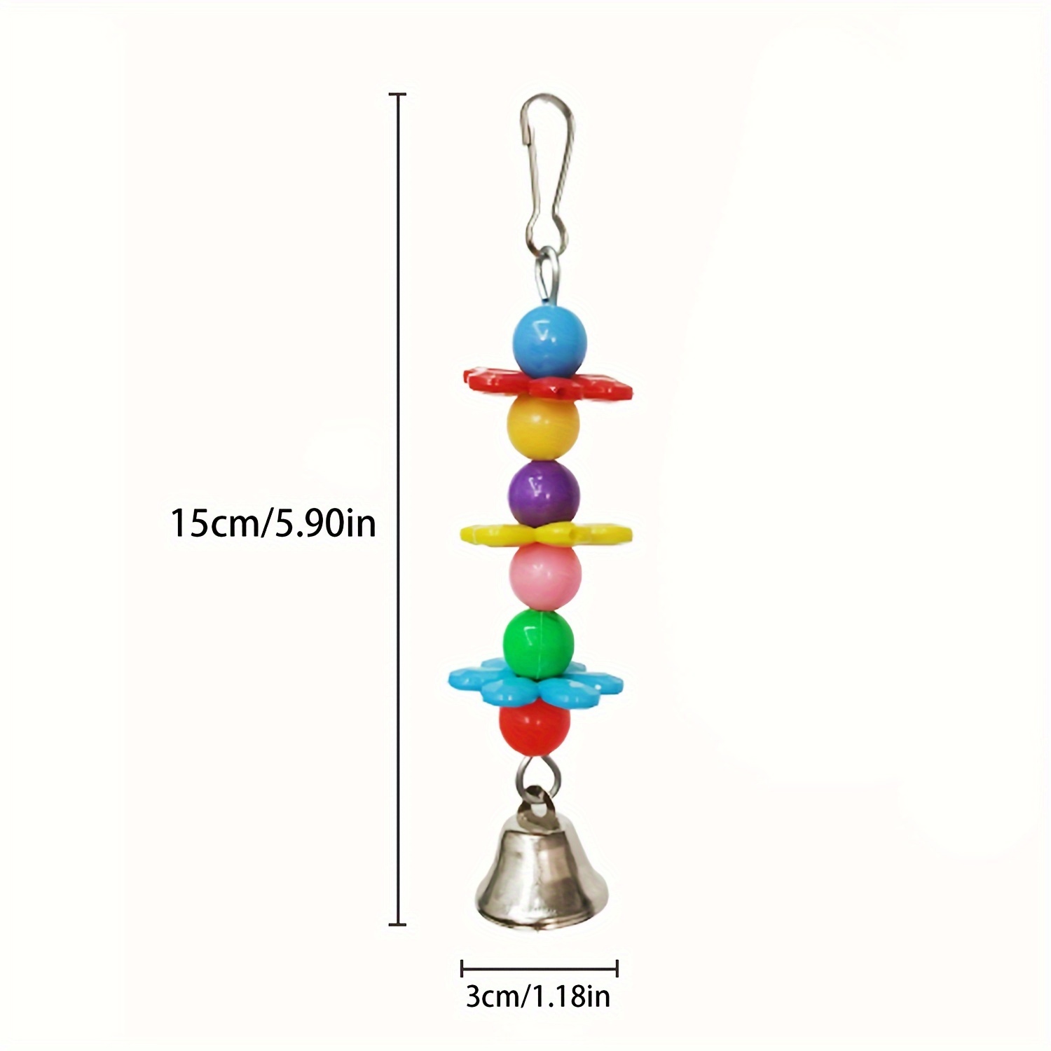 Parrot Bell Pendant Multicolor Round Beads Flowers (random Color)