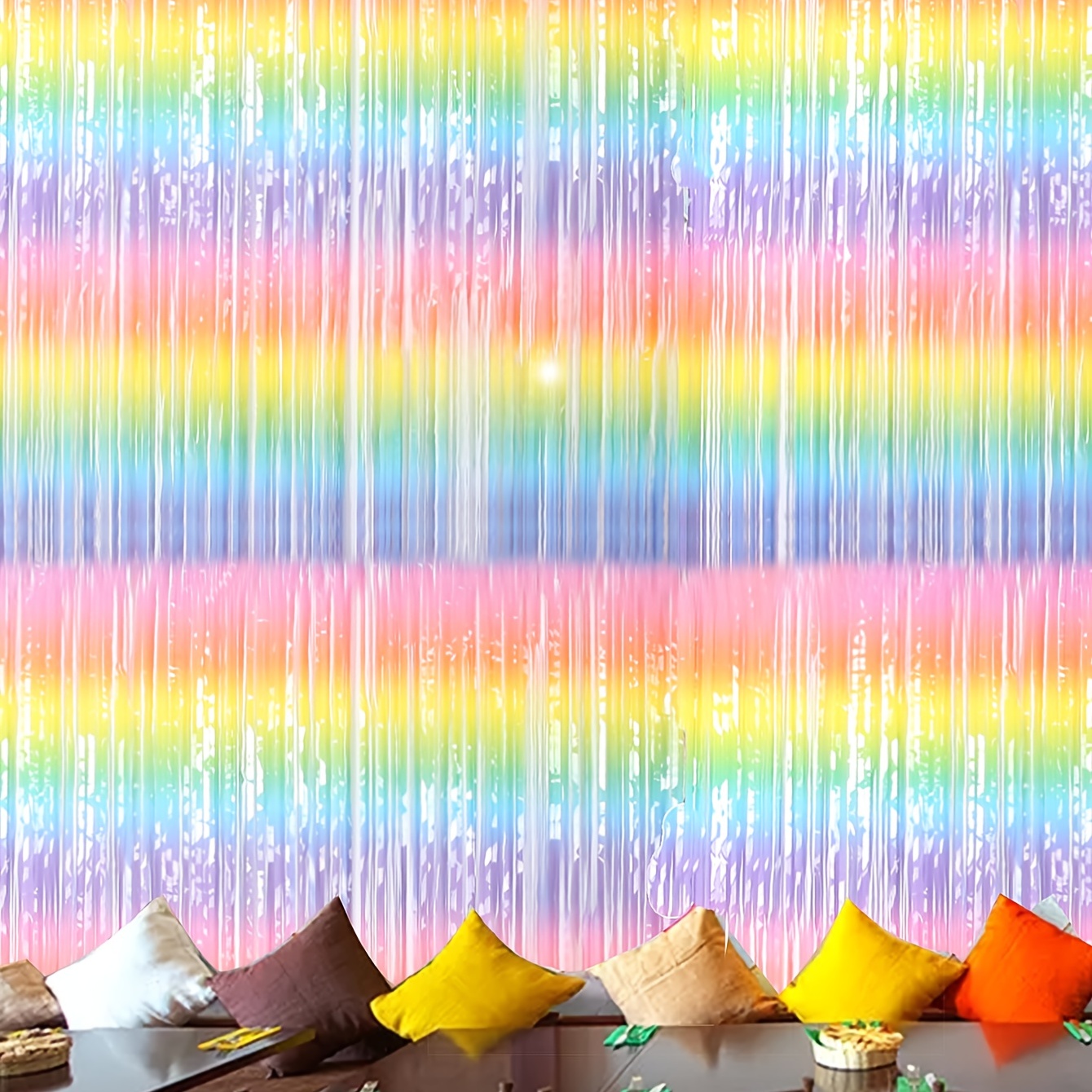 Fringe Backdrop Tie Dye Rainbow Fiesta Unicorn Fringe Decorations Party  Decor Birthday Streamers Photo Backdrop 