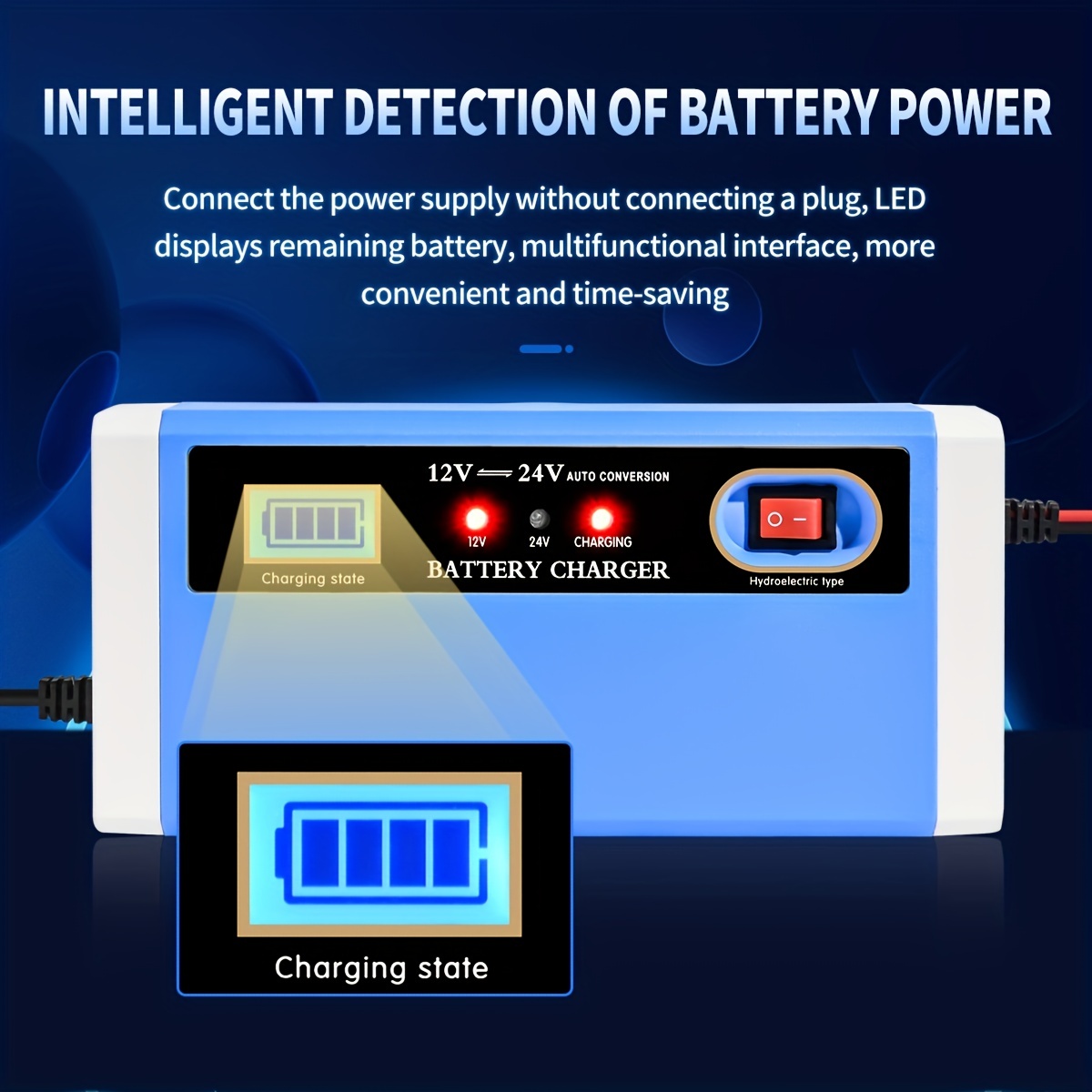 10 Amp Chargeur de batterie de voiture 12V et 24V Smart - Temu Canada
