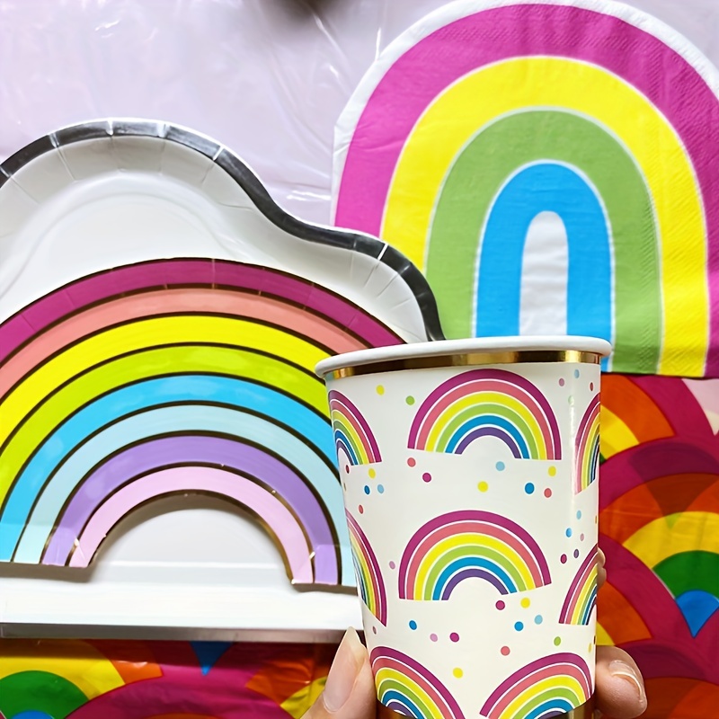 Rainbow Paper Napkins, Rainbow Birthday Party Decorations Birthday