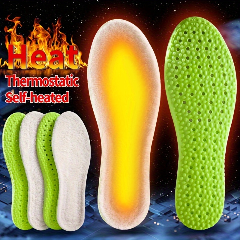 

1pair Self Heated Thermal Insoles For Winter, Warm Thermal Memory Foam Shoe Pads For Men & Women