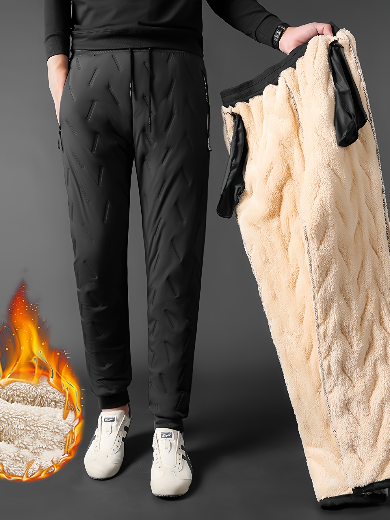 Fleece Thickened Sweatpants, Winter Warm Sports Running Pants