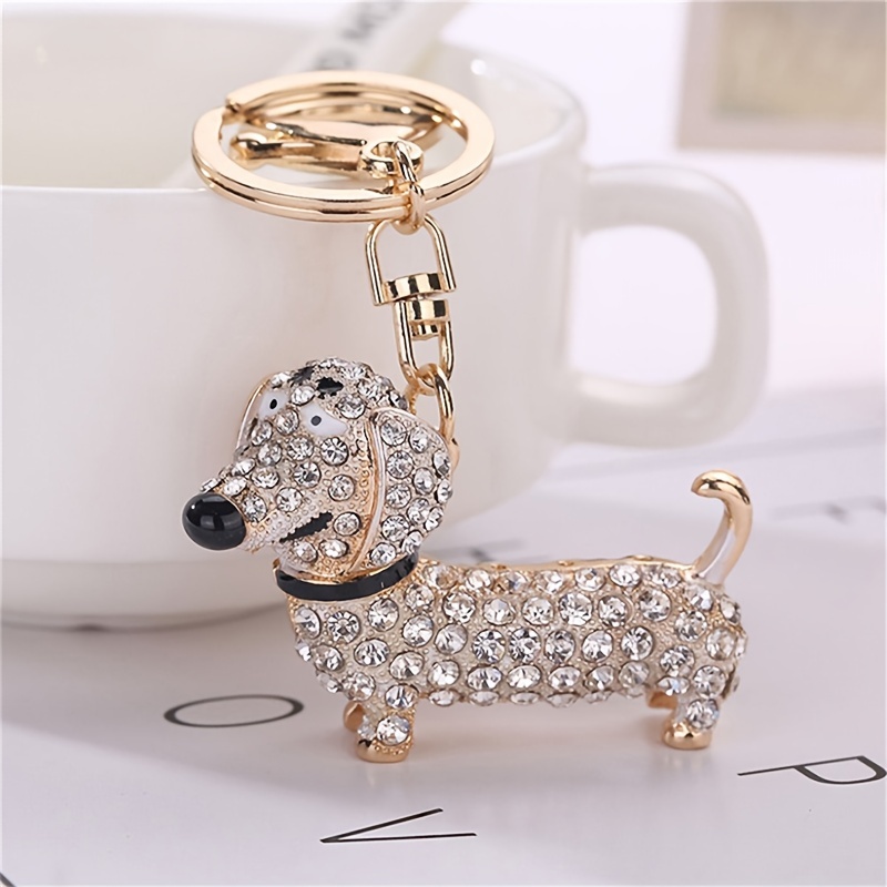 Alloy Rhinestone Cute Puppy Dog Keychain Pendant Animal Bag Keyring  Ornament Bag Purse Charm Accessories - Temu