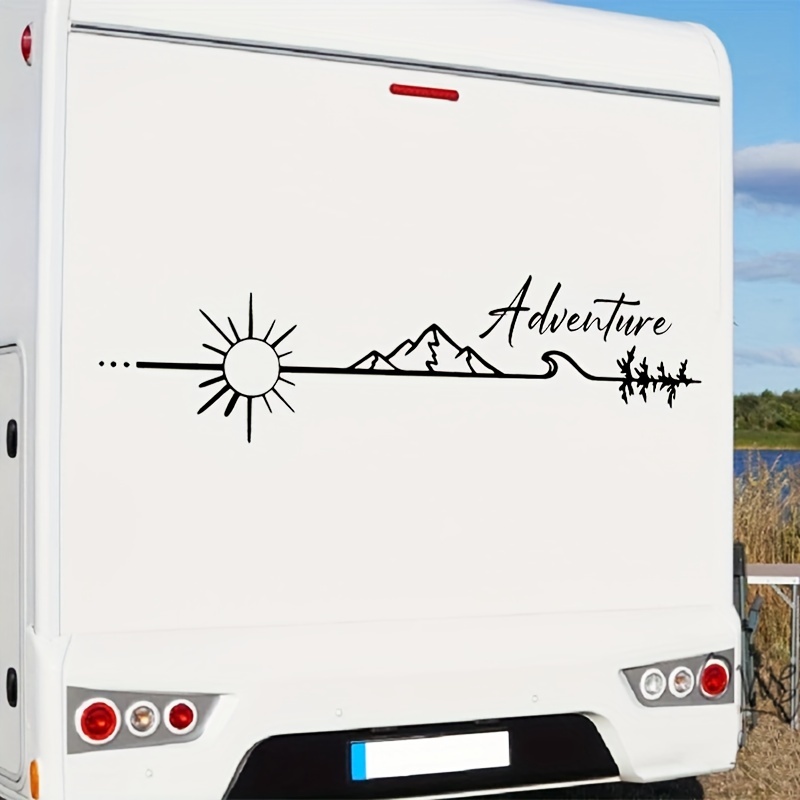 Kreativer Happy Camping Life Autoaufkleber für Autofenster Vinyl Aufkleber  Auto Styling Selbstklebendes Emblem Autodekoration Aufkleber