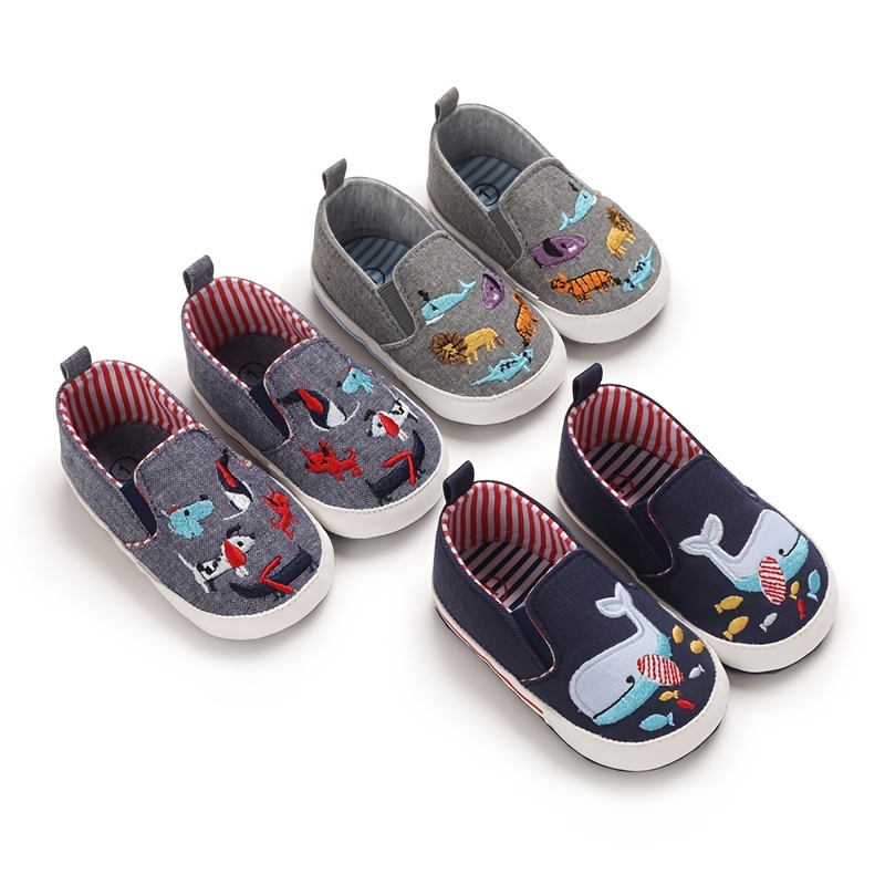 Casual Cute Cartoon Slip On Low Top Loafer Shoes For Baby Boys