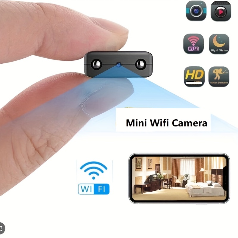 Mini cámara espía 4K WiFi, cámara inalámbrica oculta para niñera, pequeña  cámara secreta de seguridad para el hogar, pequeña cámara de vigilancia