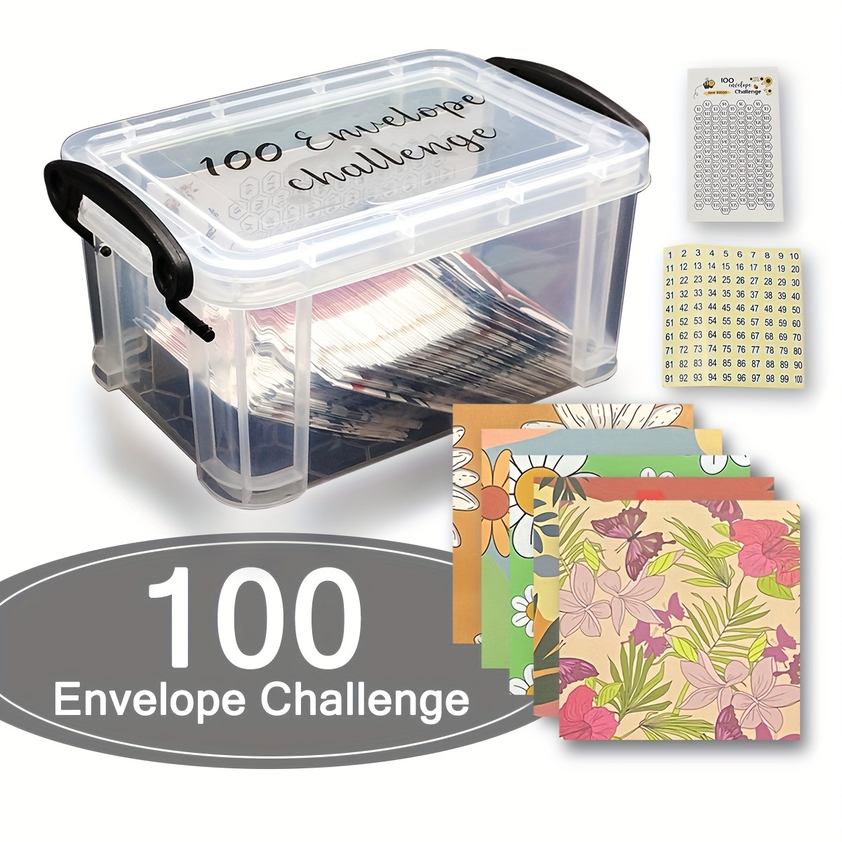 

100 Envelopes Money Saving Challenge Box, Money Saving Challenge Envelopes, Money Saving Binder, Savings Challenges Book With Envelopes, Gift For Christmas