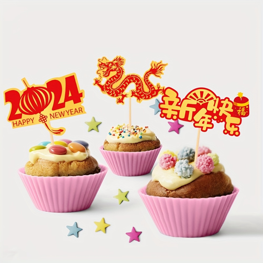 2024 New Year Baked Cake Decoration Cute Glowing Dragon Ornament