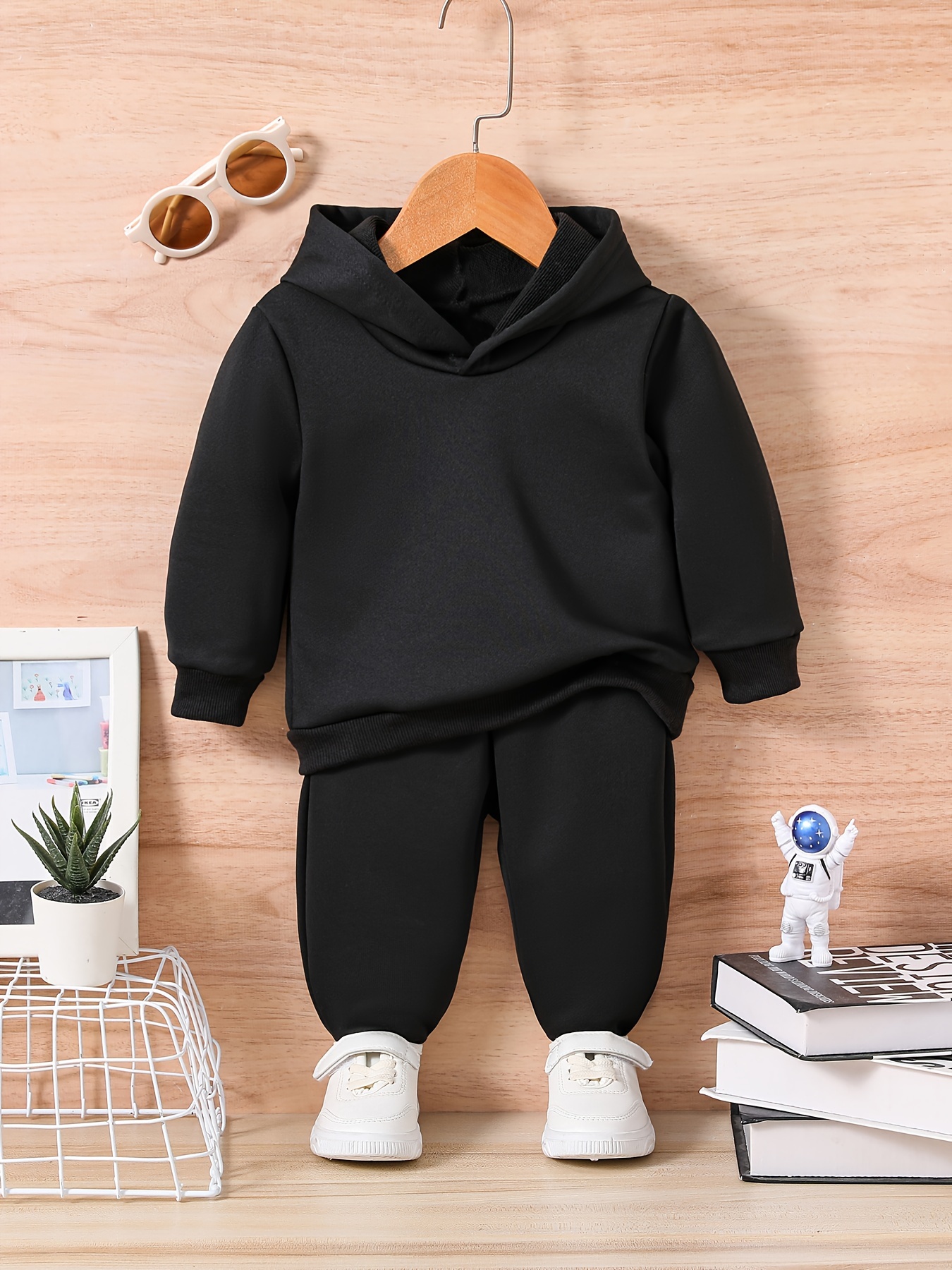 Boy Color Hooded Outfit Hoodie Pants Set Kid s Temu