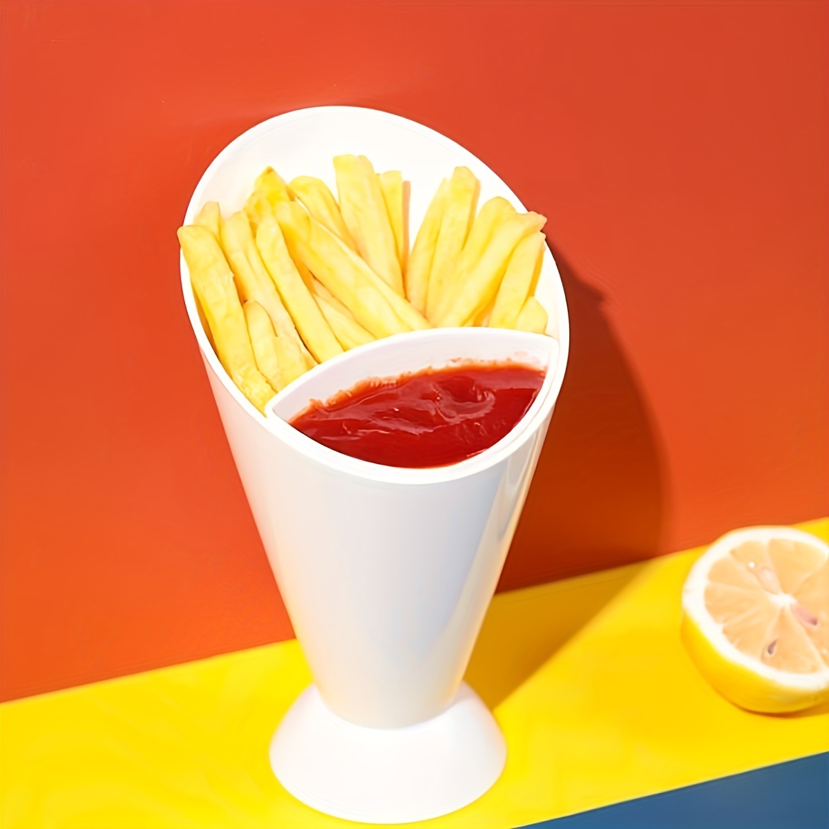 Red & Orange Plastic Salsa Bowls