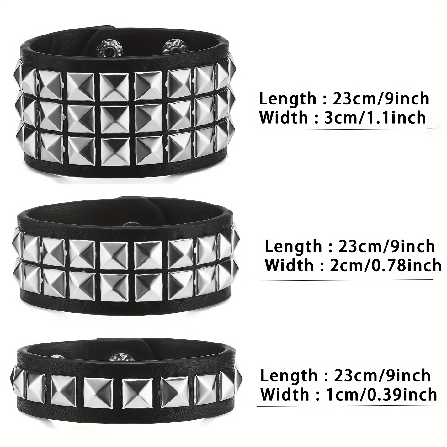 Studded Punk Bracelet For Men Goth Rock Bangle