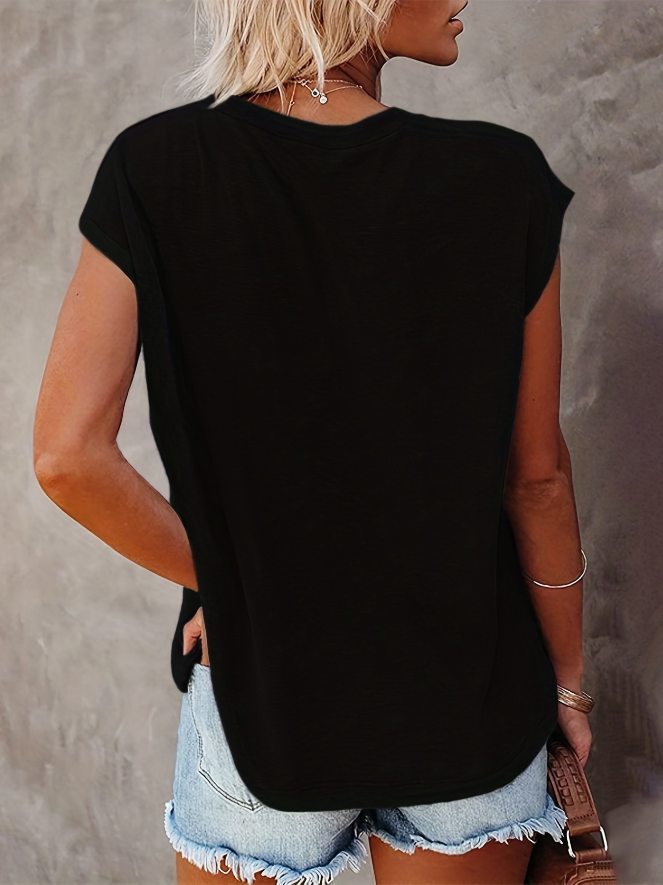Floral Print Cap Sleeve Top Summer Crew Neck Casual Top