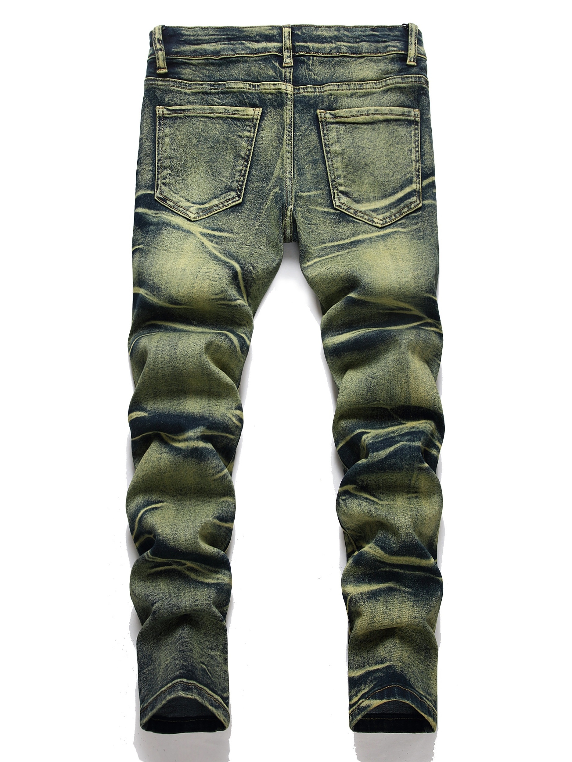 Plus Size Men's Solid Jeans Fashion Oversized Ripped Denim - Temu Austria