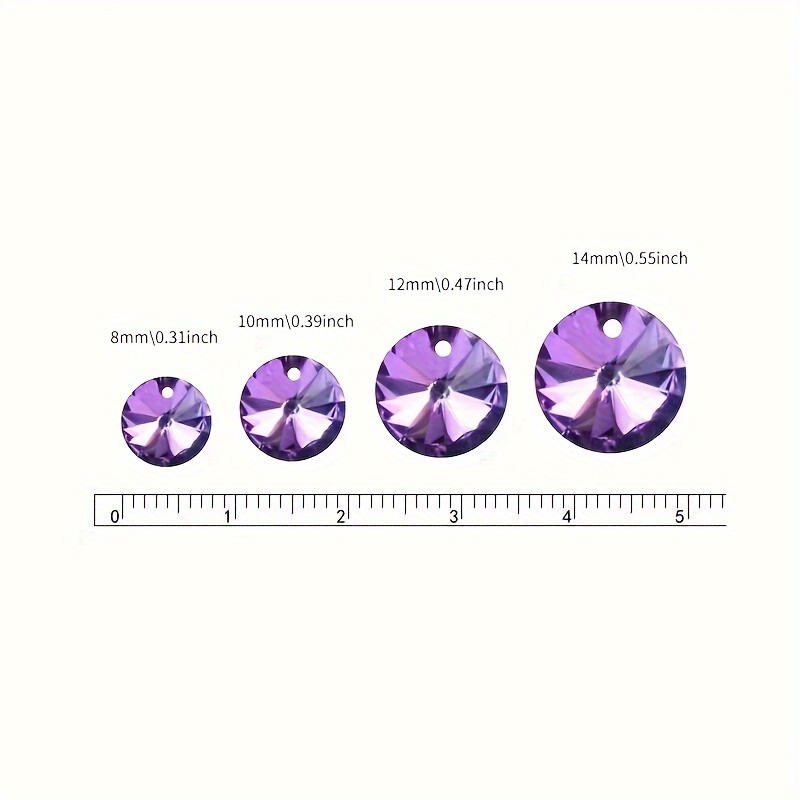 8mm-12mm Violet Color Glass Crystal Sew on Rhinestone Set Flatback