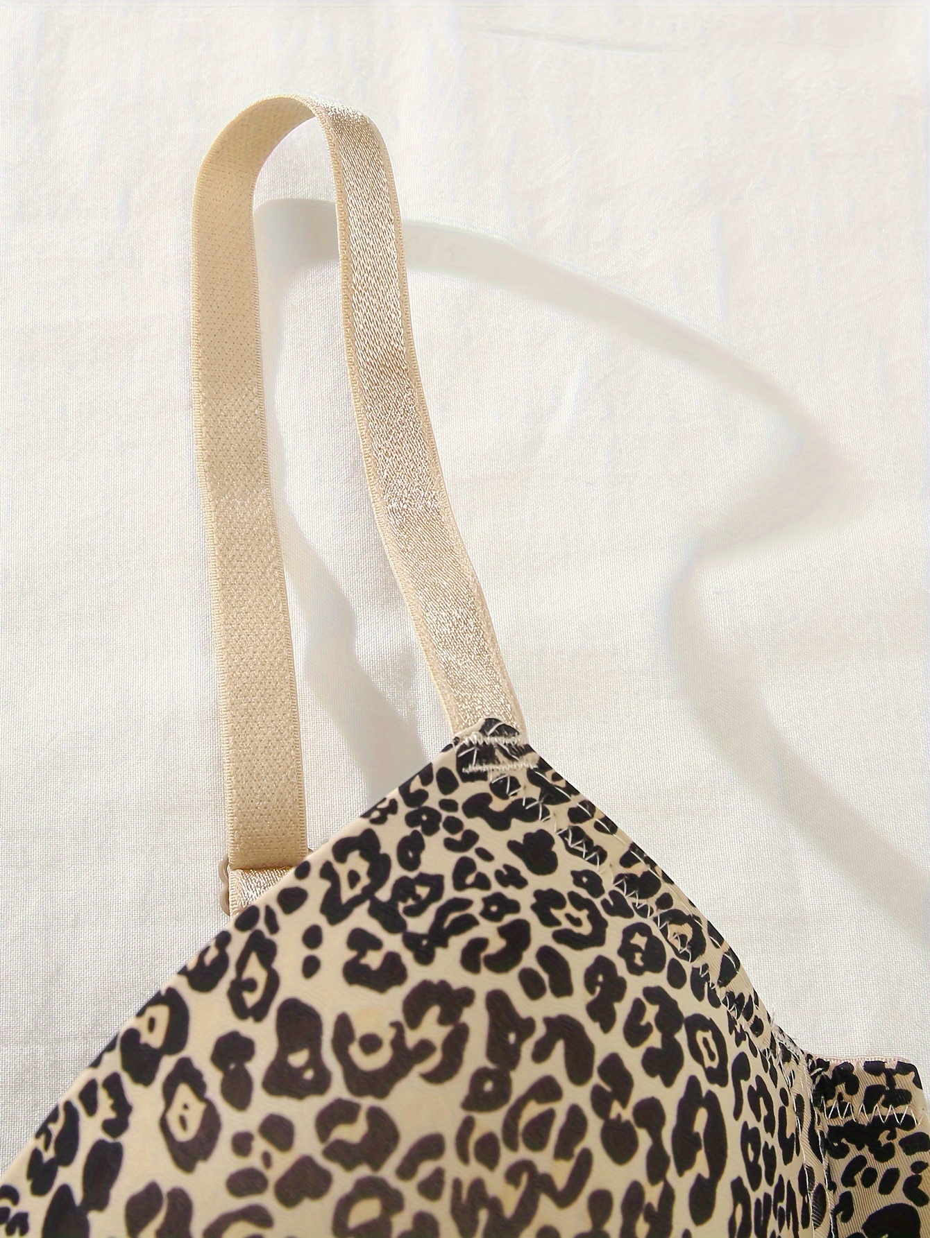5pcs Leopard & Solid T-Shirt Bras, Comfy & Breathable Push Up Bra, Women's  Lingerie & Underwear