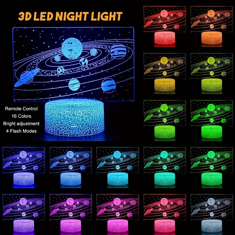 Luz Nocturna Bola Cristal 3d Luz Cambia Color Uso - Temu Chile