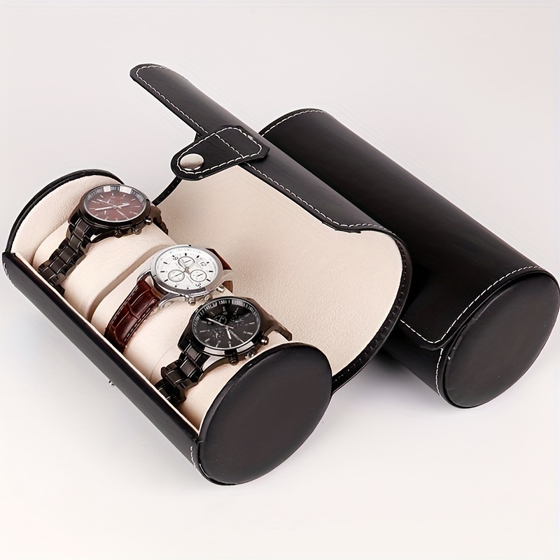 PU Leather Round Jewelry Storage Box