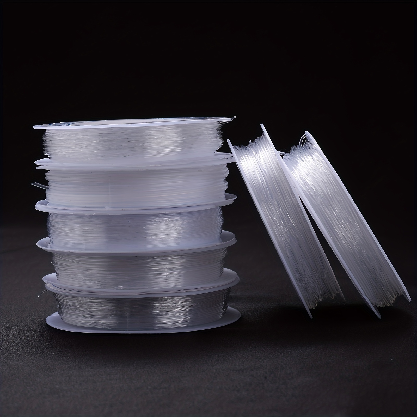 3PCS Fil Élastique pour Bracelets Transparent,0.6mm 0.8mm 1.0mm Cristal  Cordes Élastique de