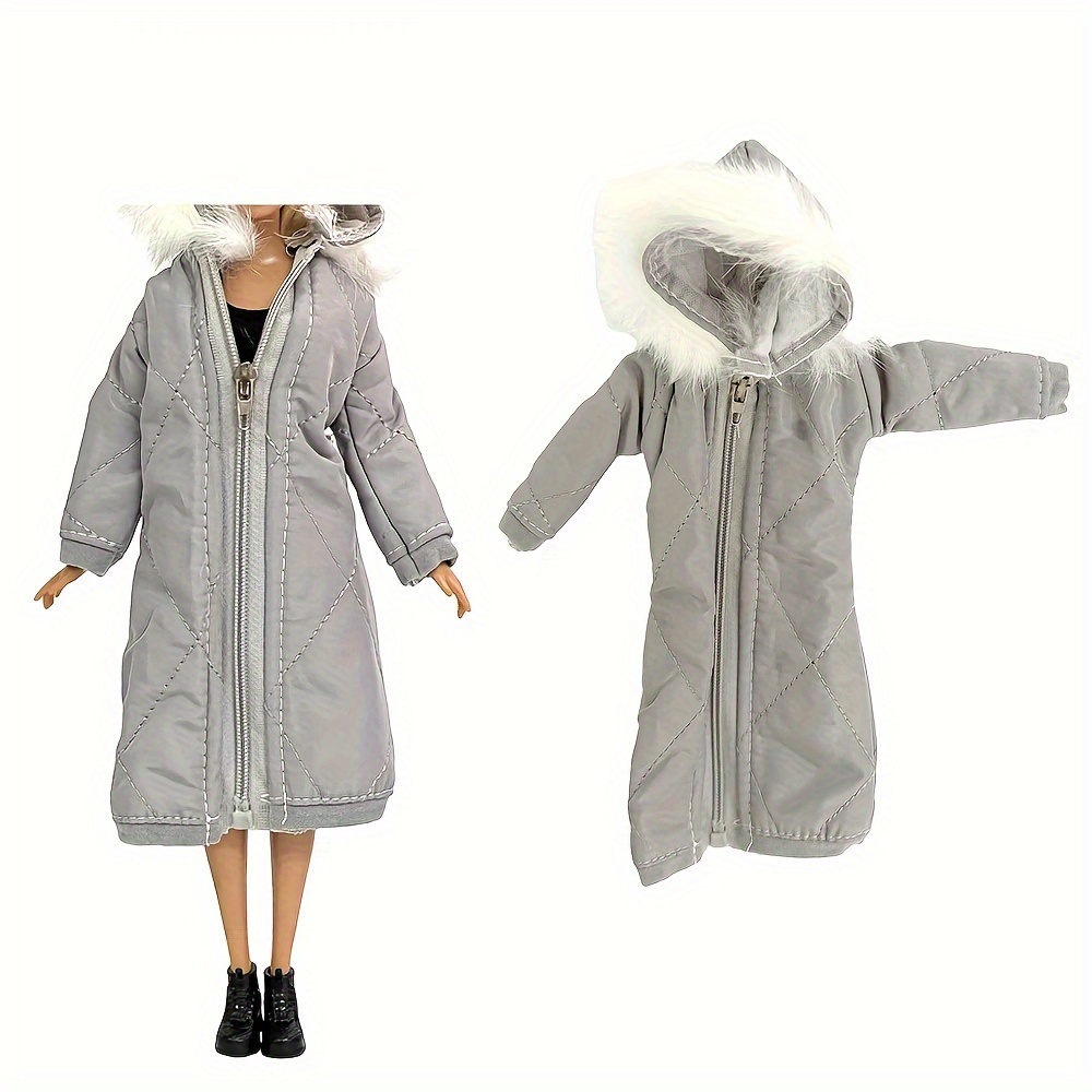 Long Coat Cotton Outfits for Barbie Doll Clothes Accessories Winter Wear  Jacket