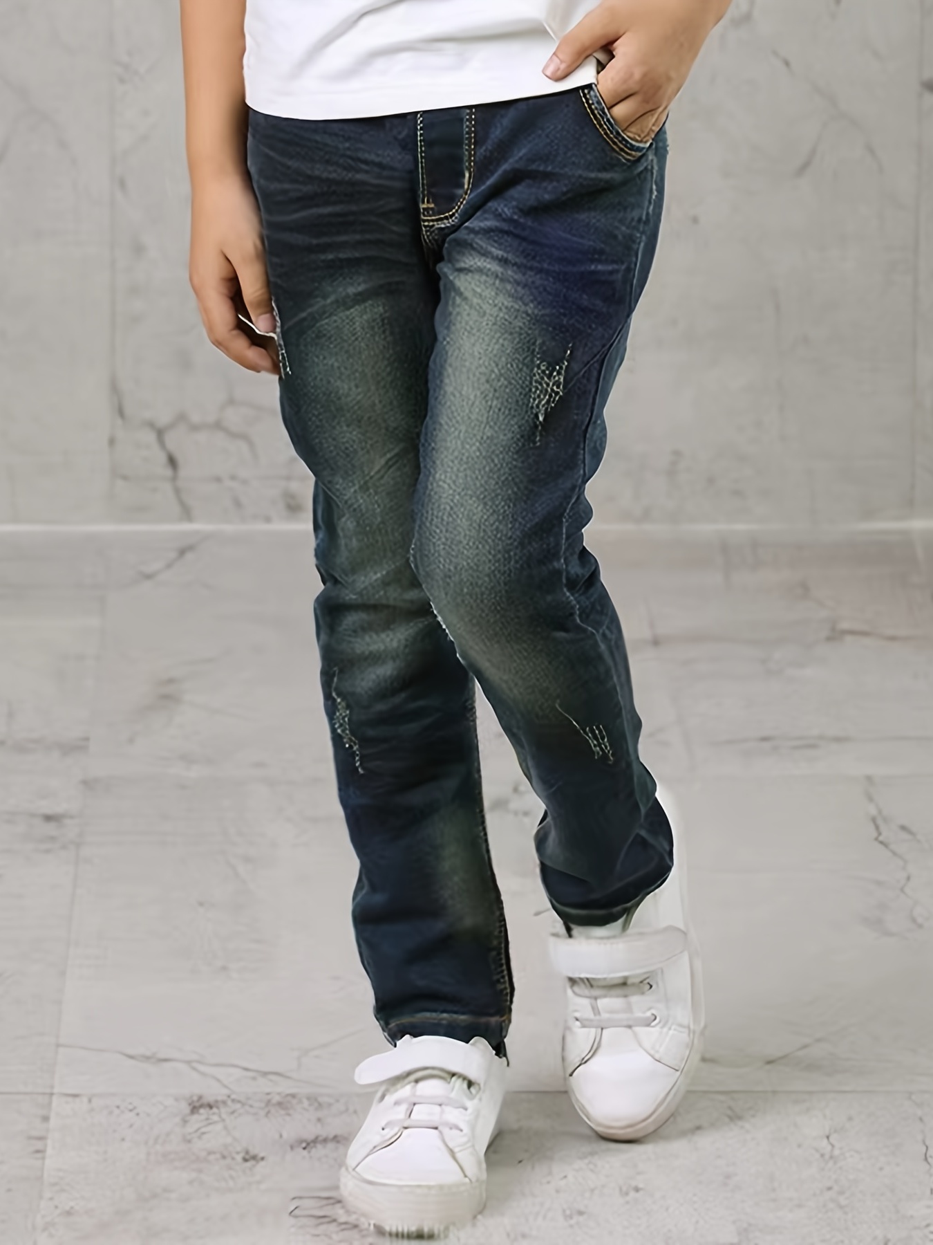 Jeans Affusolati Per Ragazzi, Pantaloni Cargo In Denim Con Stampa Animalier  Dei Cartoni Animati Con Elastico In Vita Per Bambini - Moda Per Bambini - Temu  Italy