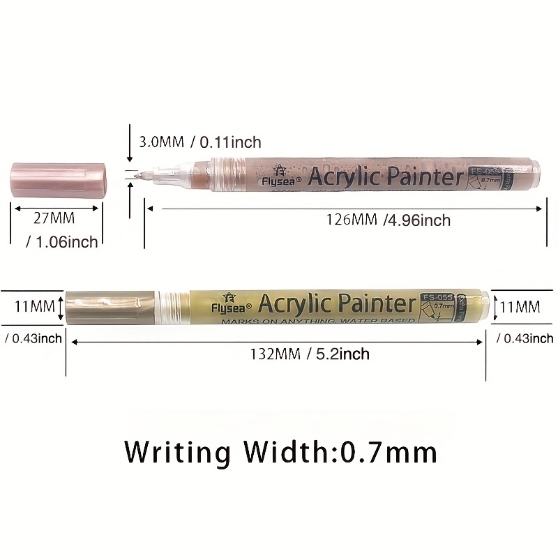 Acrylic Paint Pens - Gold,Silver and Rose Gold Paint Pens, Metallic Marker  Pens