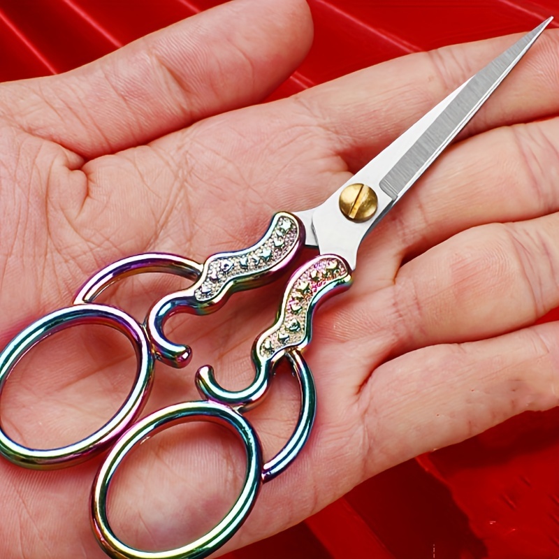 TEMU Stainless Steel Vintage Small Scissors Scissors Embroidery Scissors Antique Pointed Scissors Dragon And Phoenix Alloy Scissors Handmade Scissors