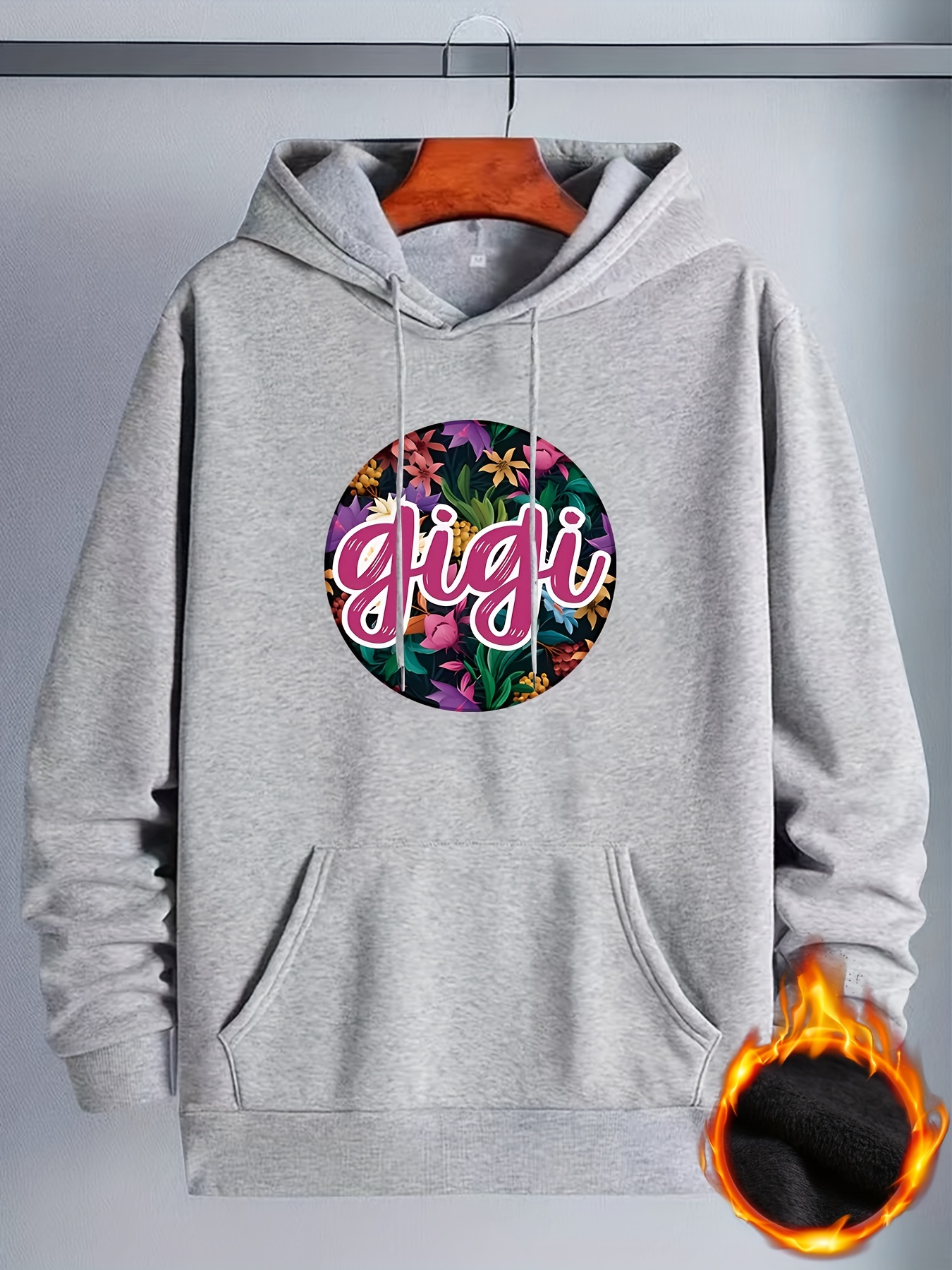 Letter Flowers Print Hoodie Cool Hoodies For Men Mens Casual