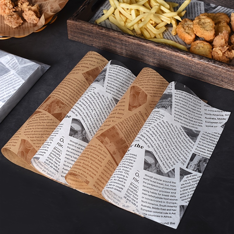 Newsprint Design greaseproof paper Fish and chip takeaway,newspaper Free P&P