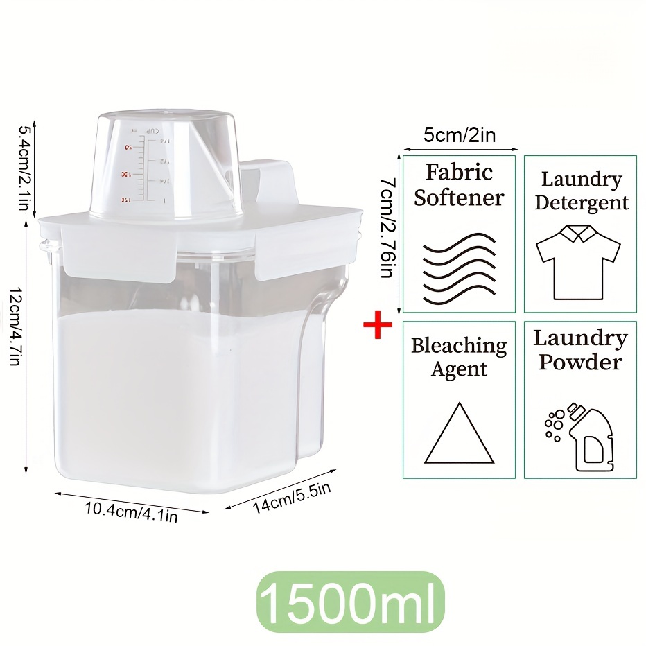 Sealed Laundry Detergent Storage Box With Lid - Large Capacity, Handheld,  Waterproof Labels - Convenient And Organized Washing Powder Dispenser  Bathroom Organizers Storage - Temu