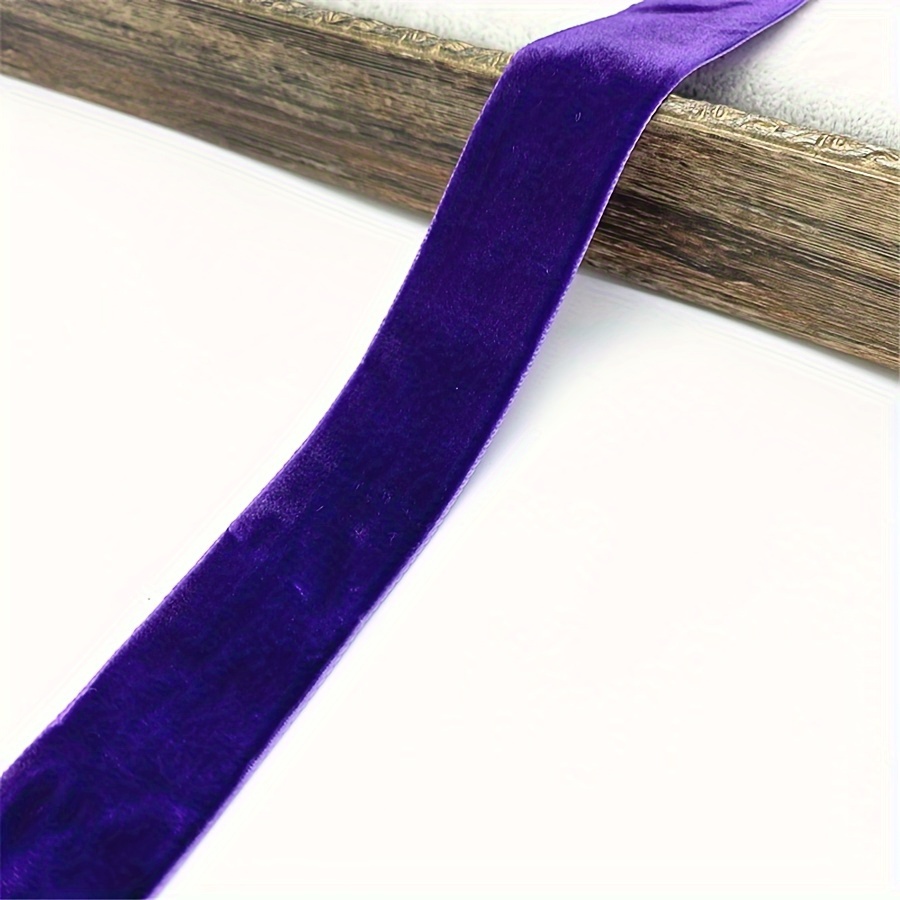 Deep Purple French Crushed Velvet Ribbon 16mm