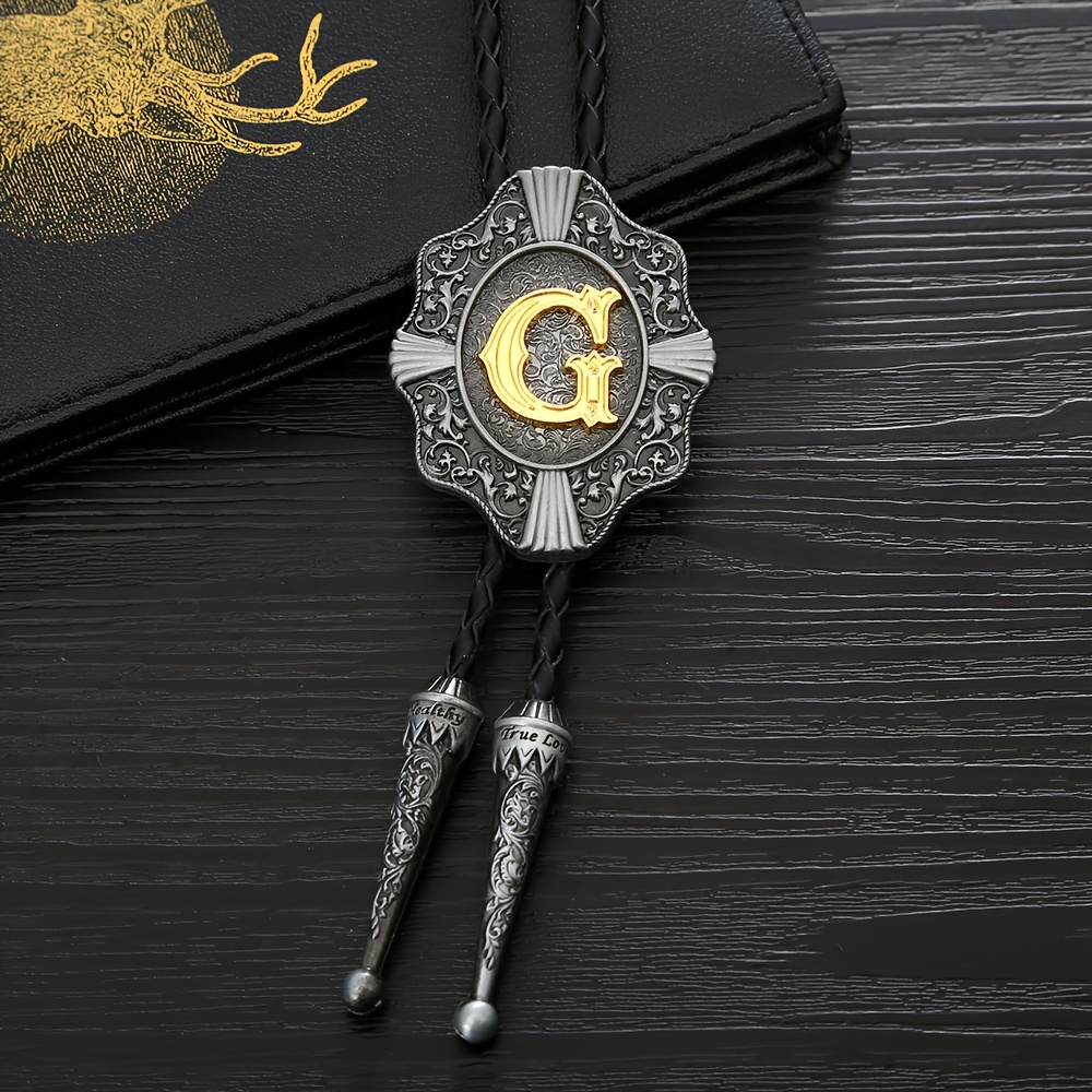 TEMU Western Cowboy Letter Necktie, Bolo Ties For Men