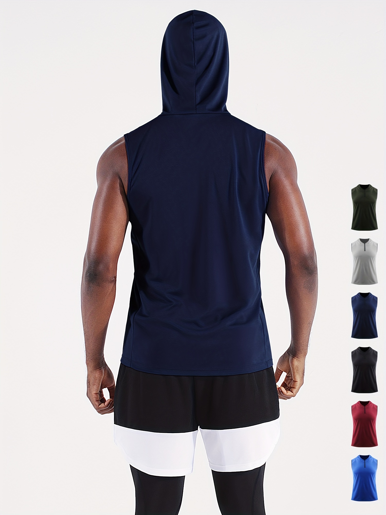 Hooded Basketball Vest Men's Loose Plus Size Fitness Vest Sweat Grid Sports  Vest Summer - China Fitness Vest and Gym Vest price