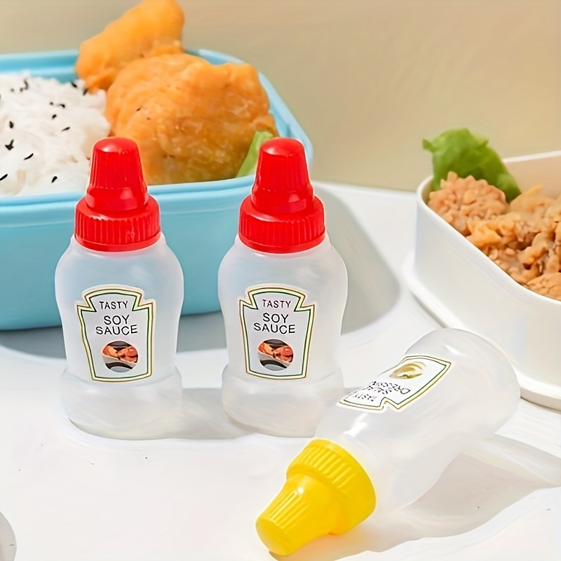 2pcs Mini Portable Sauce Bottles For Lunch Box, Salad Dressing, Ketchup,  Plastic Seasoning Squeeze Bottle