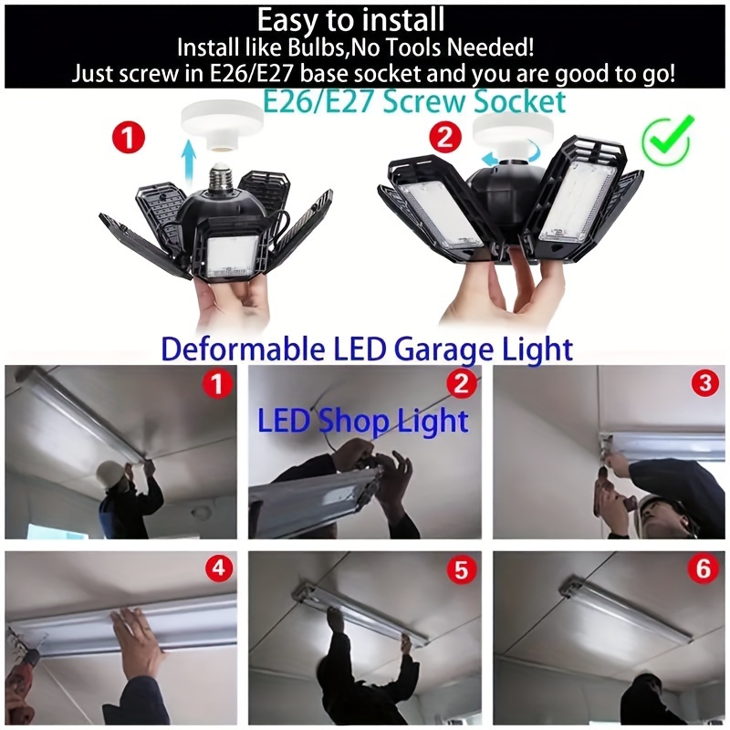 1/2 Pcs LED Garage Light Bay Light 180 W Ultra Lumineux LED - Temu