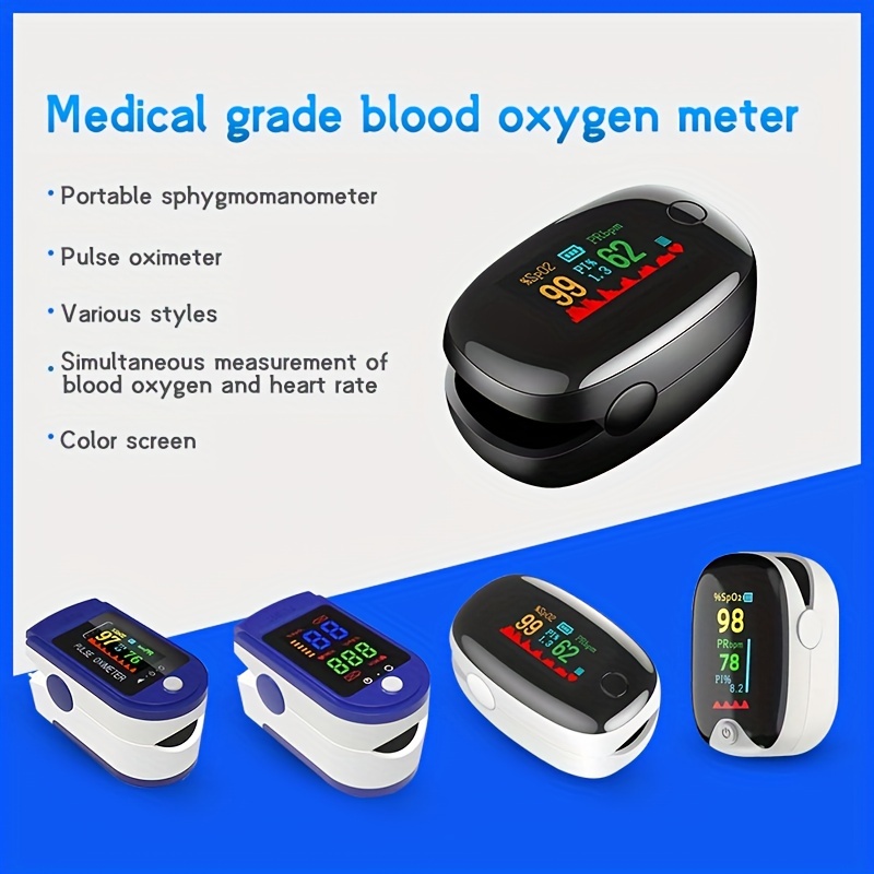 

Accurate & Fast Sp02 Reading Oxygen Meter: Finger Pulse Oximeter With Color Display & Heart Rate Monitor Lanyard For Adults & Kids