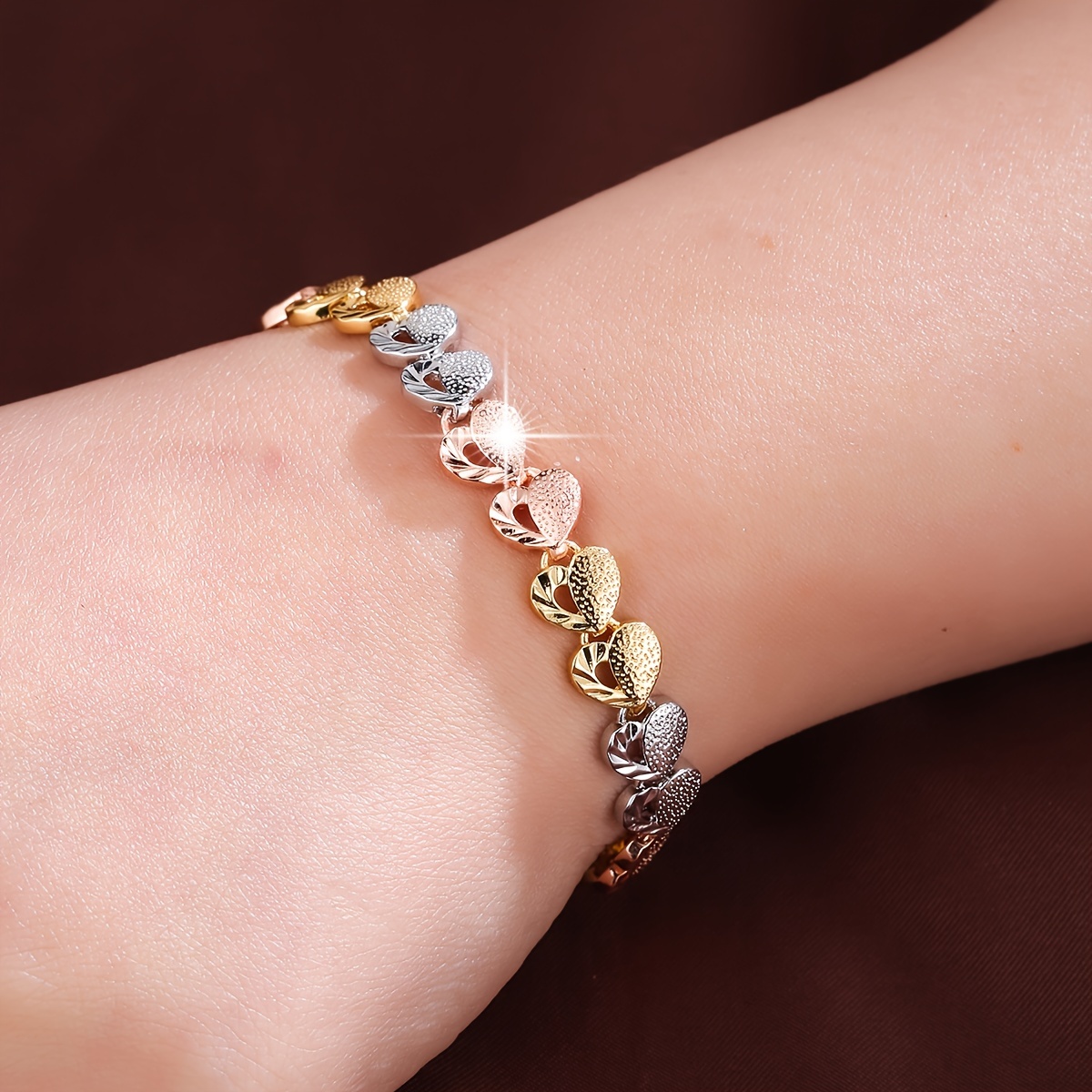 Delicate Women's Heart Bracelet, Daily Wear