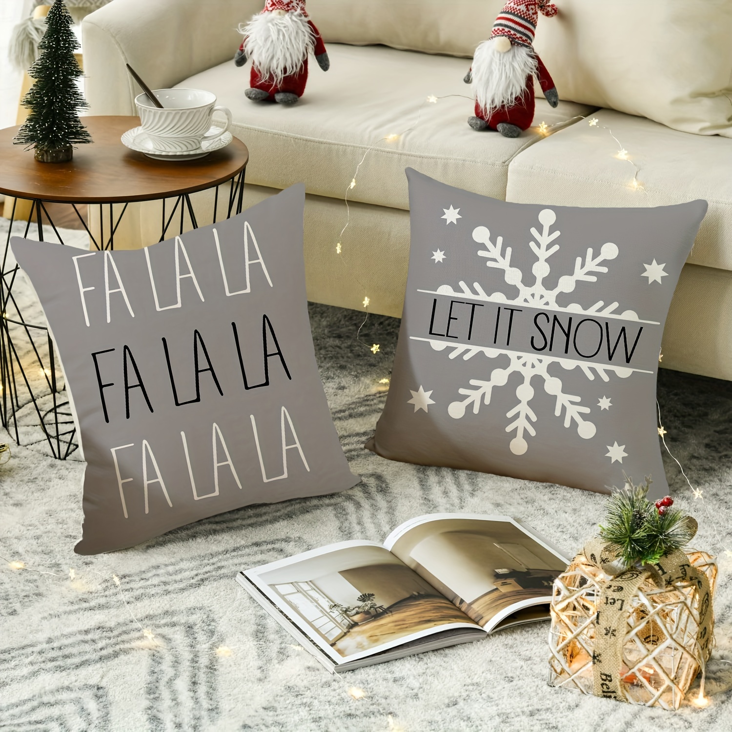 Grey Christmas Throw Pillow Covers Decorative Xmas Gray Farmhouse Snowflake  Joy Decorations Decor For Merry Christmas Winter Holiday Bed Home Couch  Sofa Living Room (cushion Is Not Included) - Temu Italy