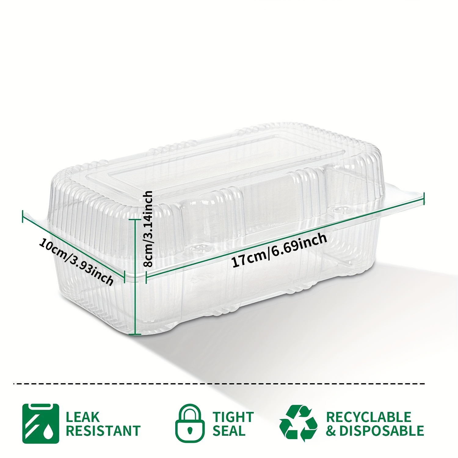 Smygoods Envases de plástico para alimentos, 3 compartimentos, contenedores  para llevar, tamaño del contenedor de alimentos con bisagras: 8 x 8 x