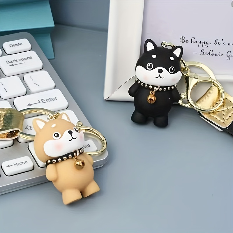 1pc Spoof Creative Cute Cheems Pet Keychain Funny Shiba Inu Confused Dog Pendant Car Car Fan Key Chain Small Gift,Bag Accessories,Temu