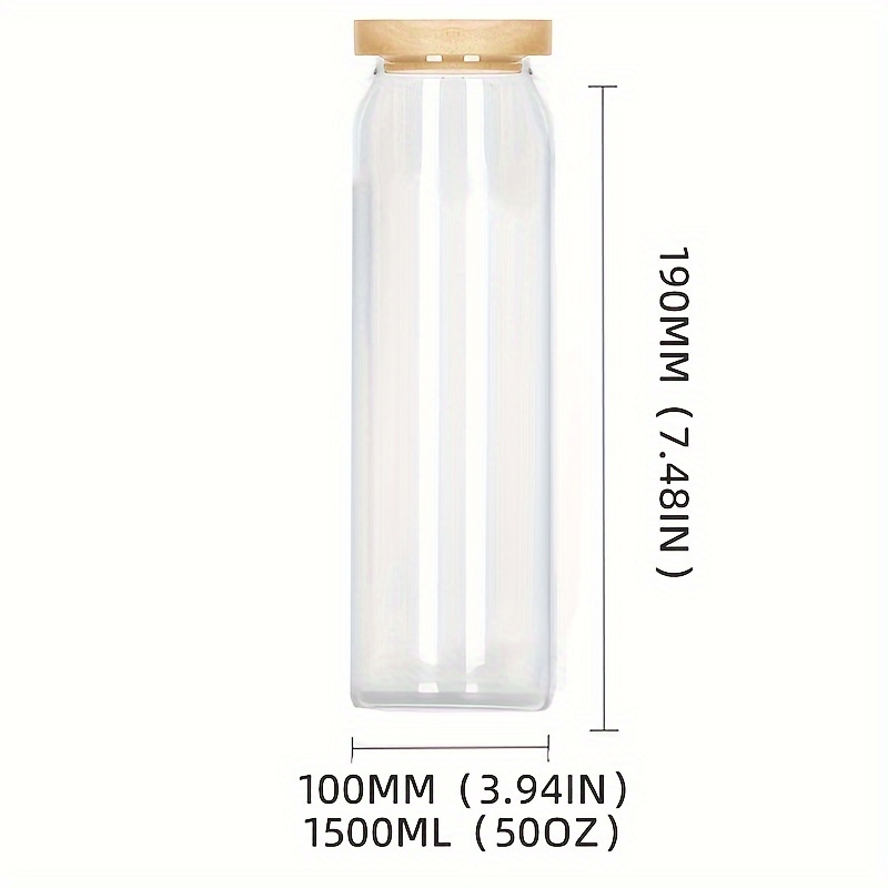 Clear Glass Food Jar. Food Storage Container With Airtight Sealed Bamboo  Wood Lid, Perfect For Storing Tea, Coffee, Flour, Sweets, Biscuits, Rice,  Sugar, Pasta, For Christmas, Family Dinners, Birthday Parties - Temu