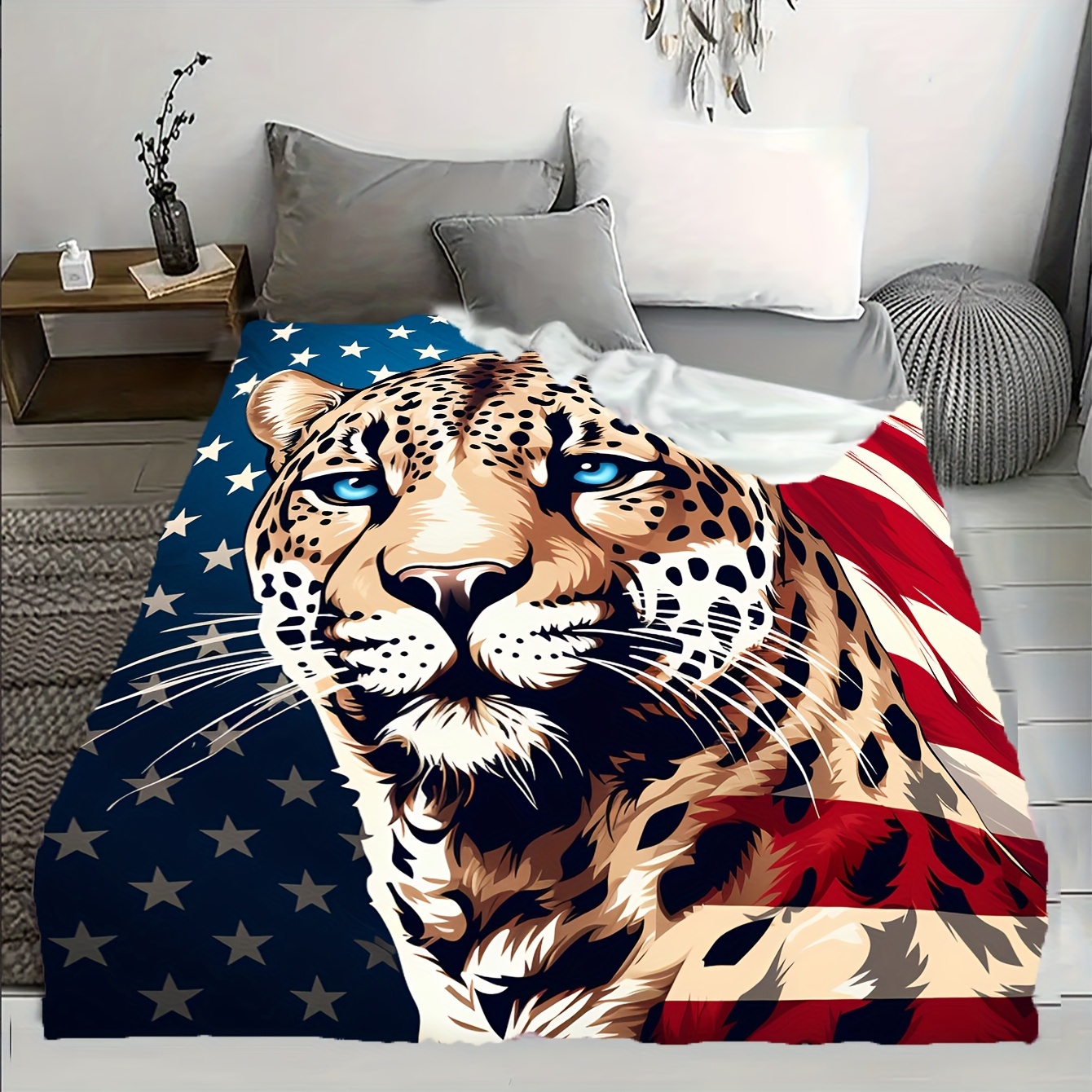 Amazon King Size Cheetah Blanket Cozy Leopard Print Fleece Throw